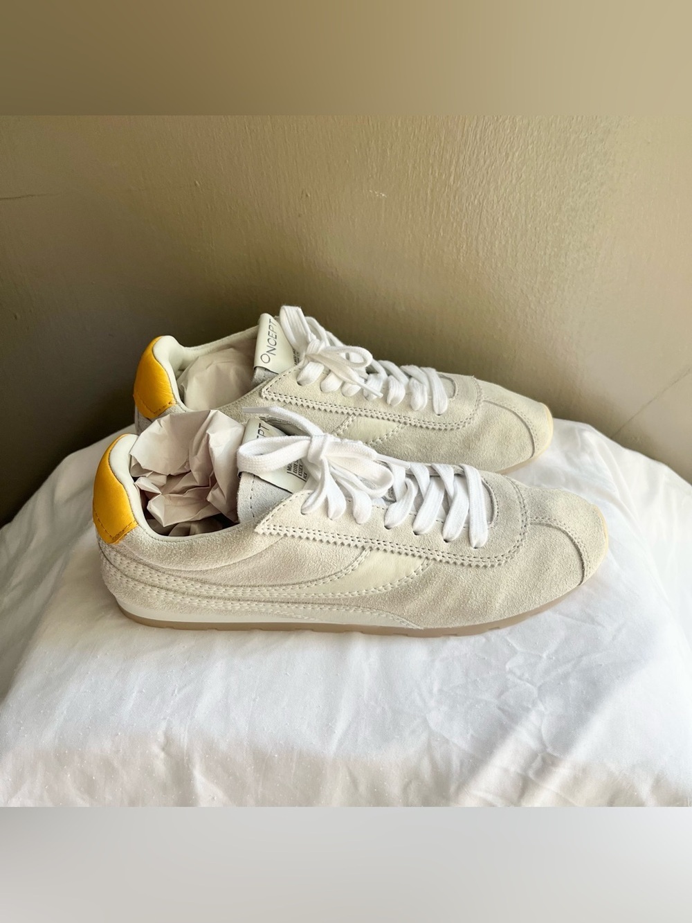 ANTHROPOLOGIE X ONCEPT ESSEX NWOT IN ICE CLASSIC BALLET FLAT SNEAKERS SIZE 7.5 - Picture 9 of 12